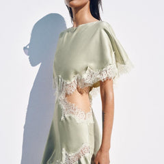 Colette Lace Cut-Out Midi Dress in Black cut-out detail - Maeve & Erin Dublin