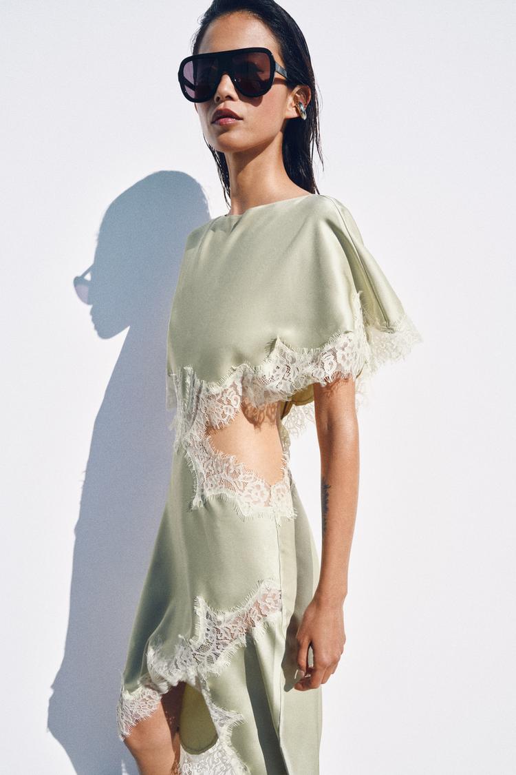 Colette Lace Cut-Out Midi Dress in Black cut-out detail - Maeve & Erin Dublin