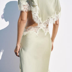 Colette Lace Cut-Out Midi Dress in Black full length - Maeve & Erin Dublin