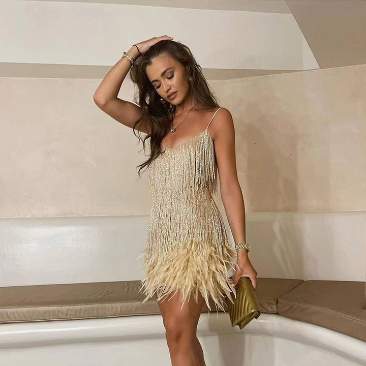 Eleonora Feathered Dress