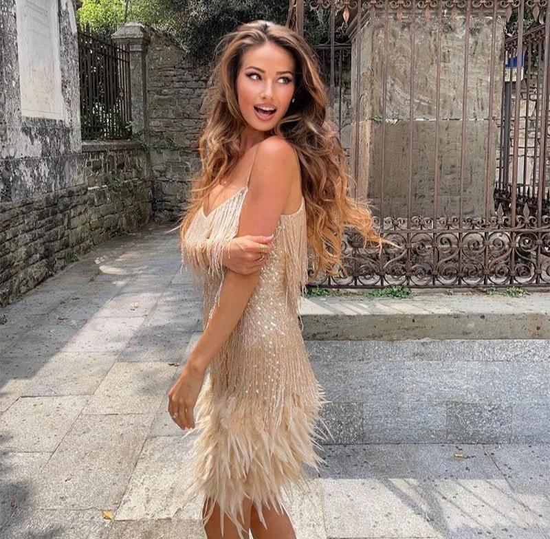Eleonora Feathered Dress