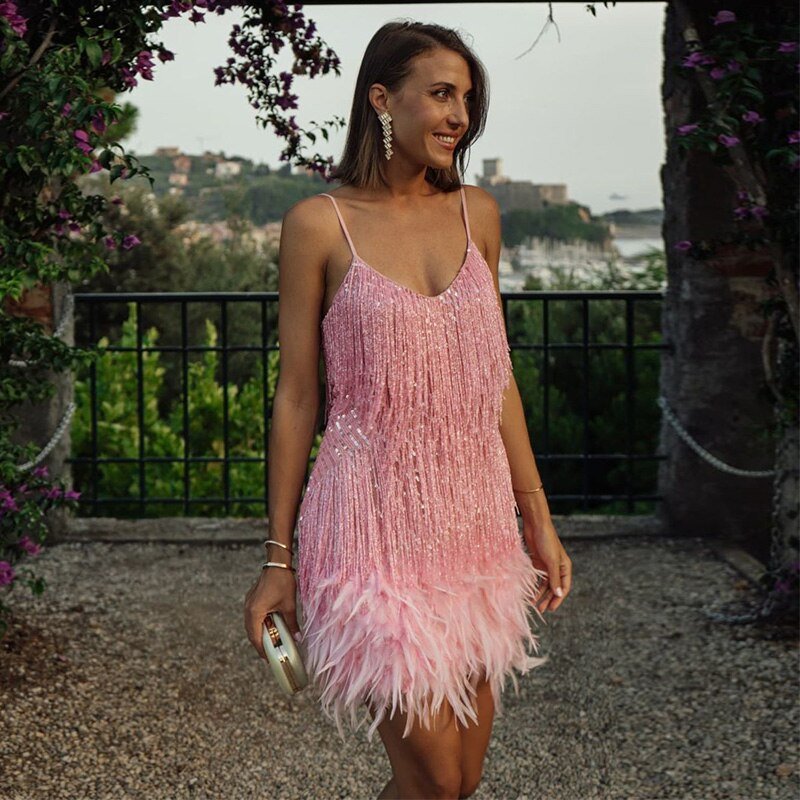 Eleonora Feathered Dress