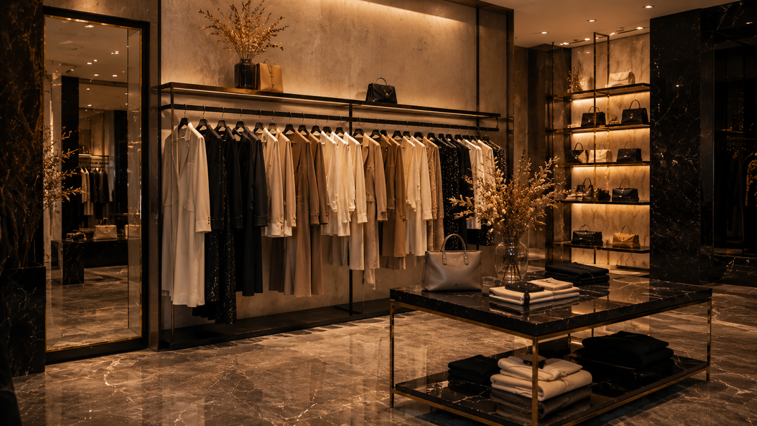Curated rails at the Maeve & Erin Dublin boutique