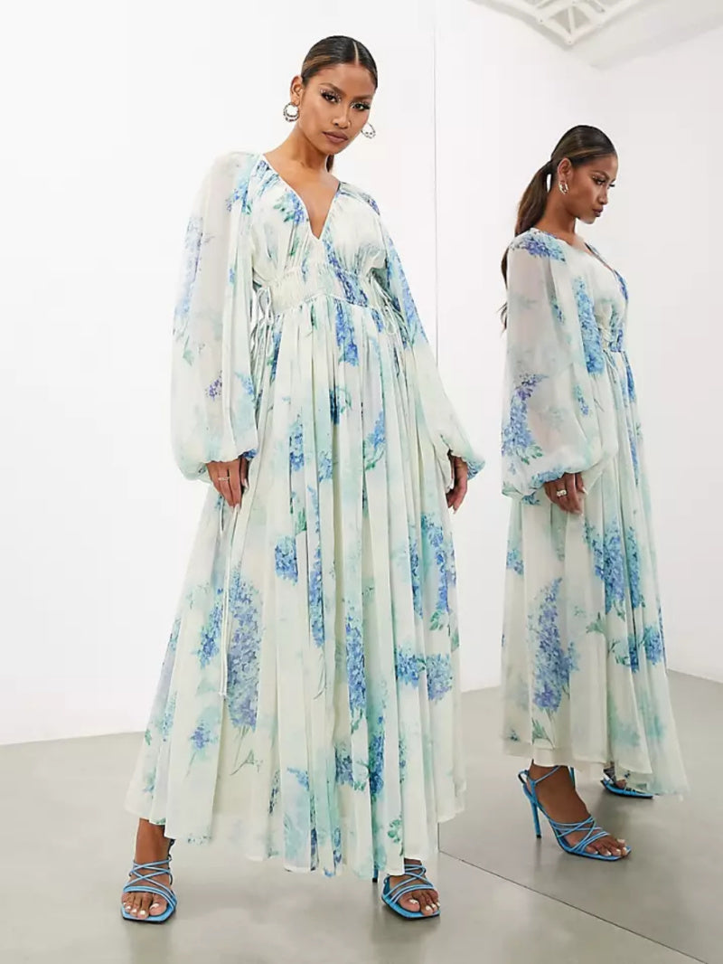 Blue Blossom Floral Dress