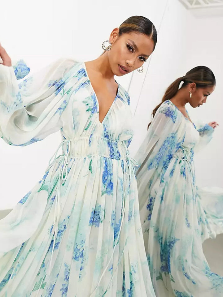 Blue Blossom Floral Dress