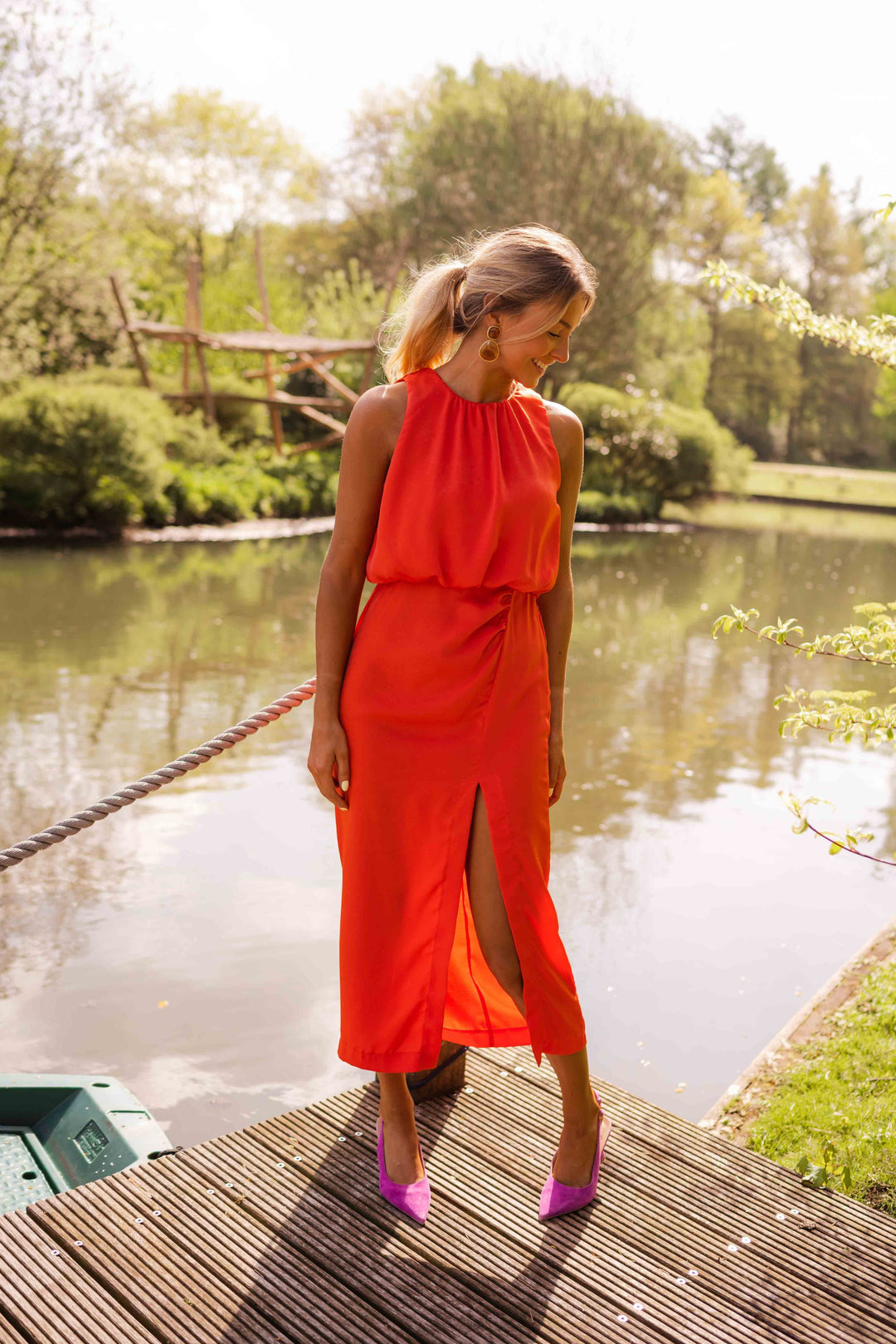 Noah Split Midi Dress