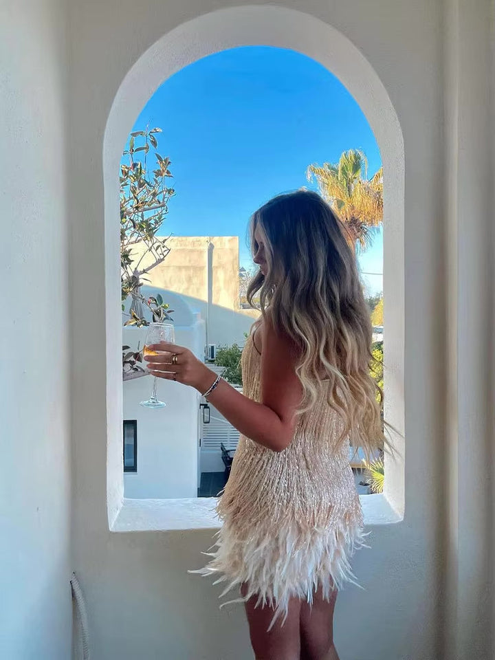 Eleonora Feathered Dress