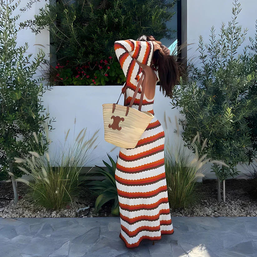 Striped Knit Maxi Dress