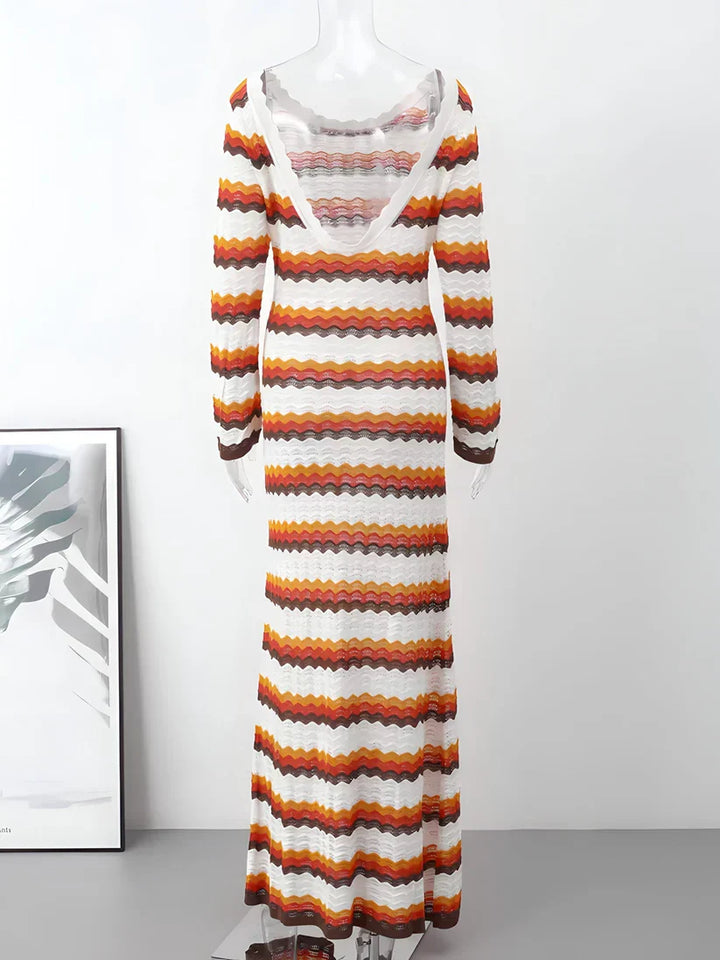 Striped Knit Maxi Dress