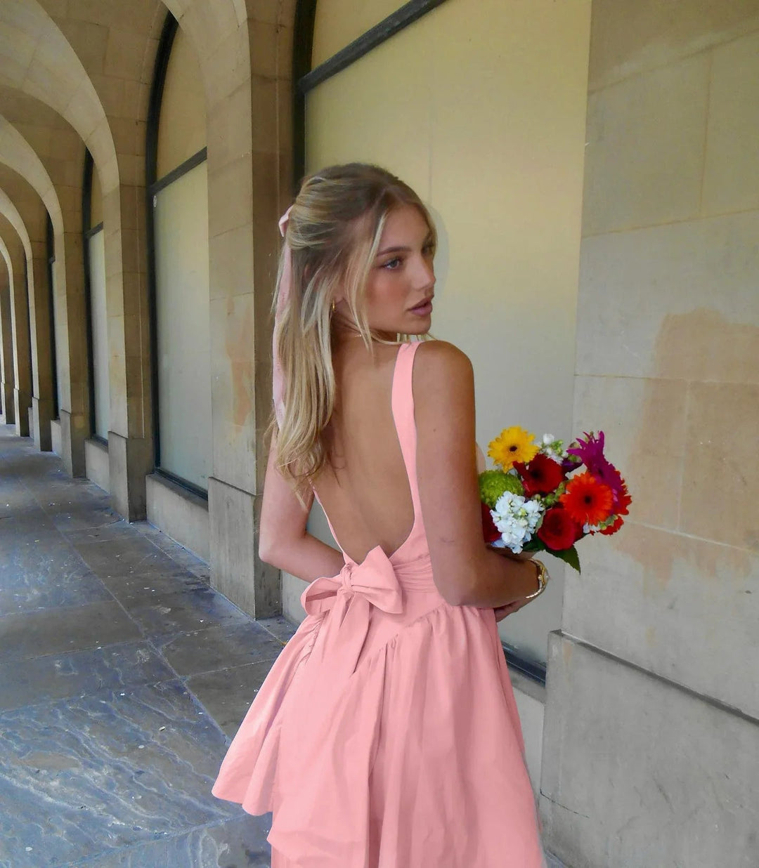 Elisha Open-Back Mini Dress