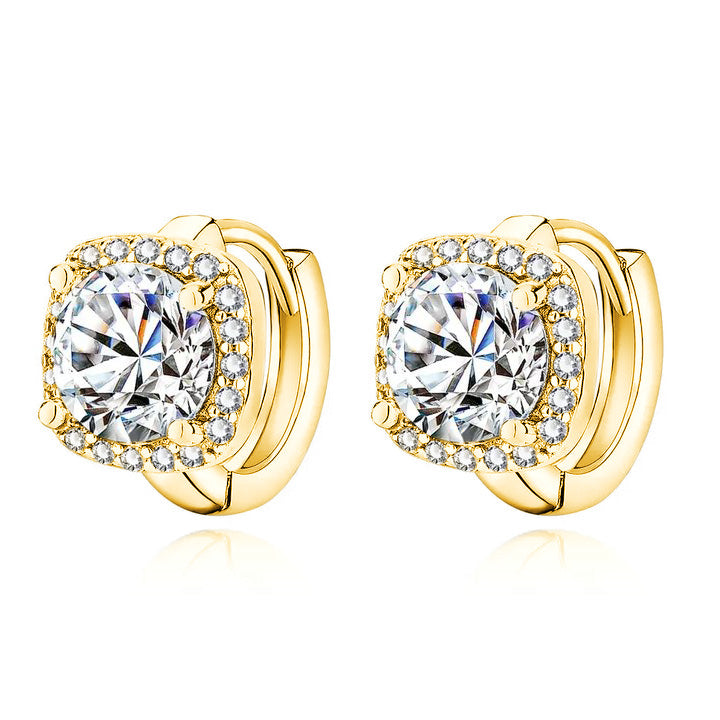 Nadine Square Earrings in White Gold