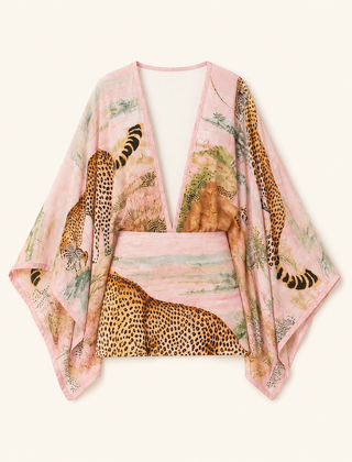 Maeve & Erin Dublin After-Dark Leopard Print Dress in Blush Pink