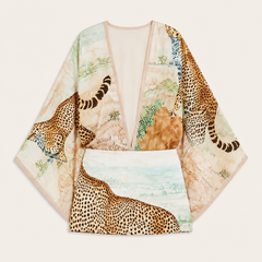 Maeve & Erin Dublin After-Dark Leopard Print Dress in Ivory