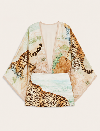 Maeve & Erin Dublin After-Dark Leopard Print Dress in Ivory