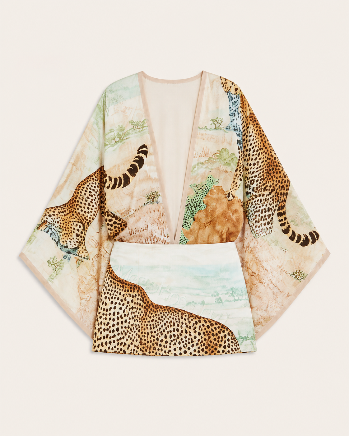 Maeve & Erin Dublin After-Dark Leopard Print Dress in Ivory