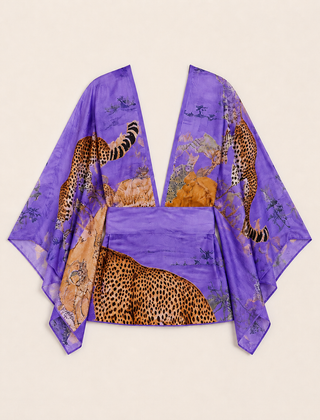 Maeve & Erin Dublin After-Dark Leopard Print Dress in Violet
