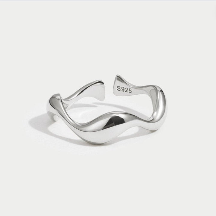 Adjustable Silver Wave Band
